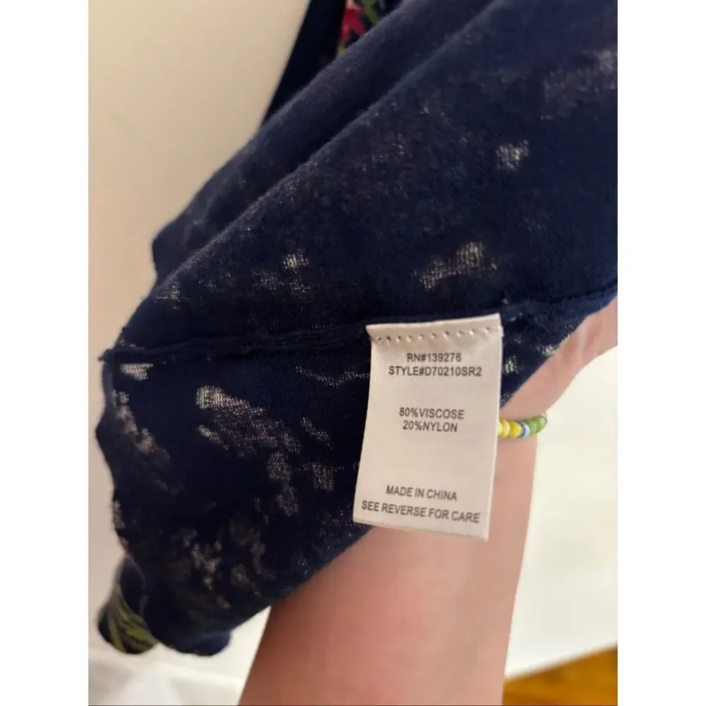 Daniel Rain Rora Halter Sweater Tank Size Large Navy Floral NWOT - Picture 8 of 10